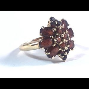 Garnet Cluster Ring